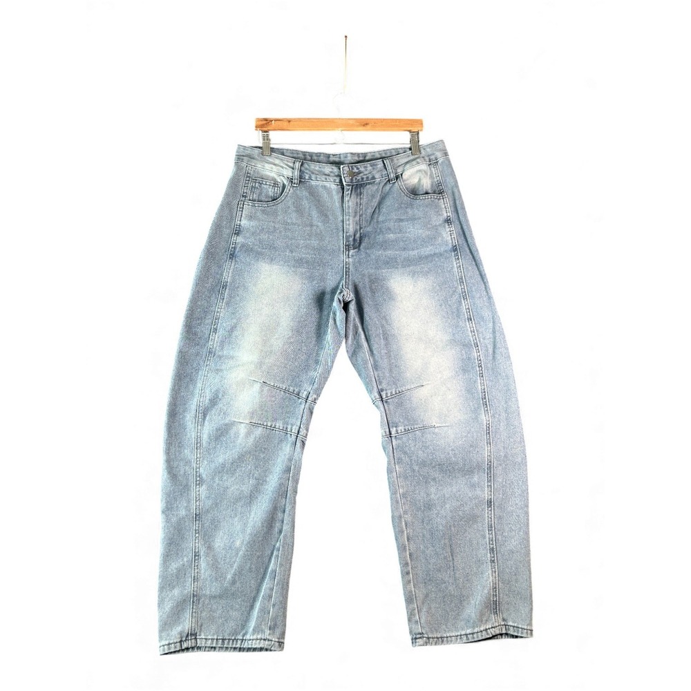 Mens Light Wash Relaxed Fit Denim Jeans Size XXL